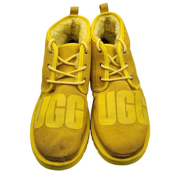 UGG Neumel Graphic Boots Mens‎ 15 Yellow Suede Logo Chukka 1134853 Rare main image 9